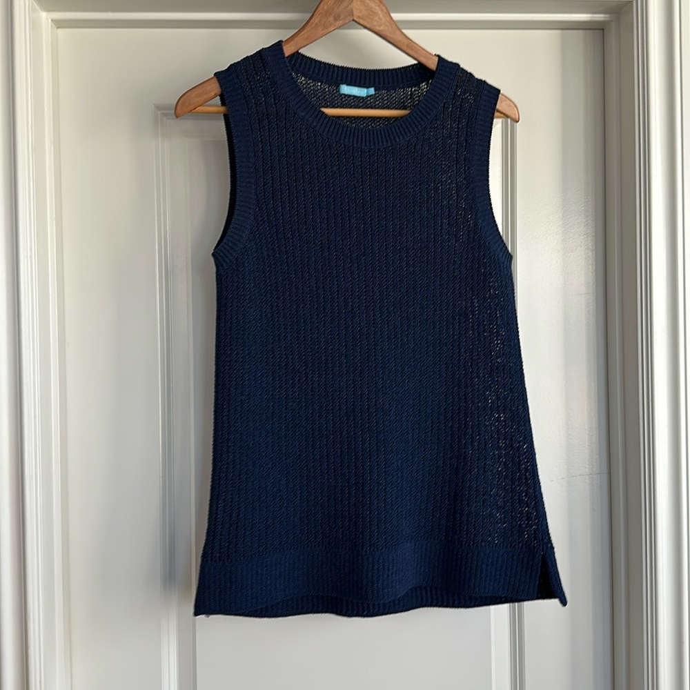 J. McLaughlin Navy Sleeveless Knit Top